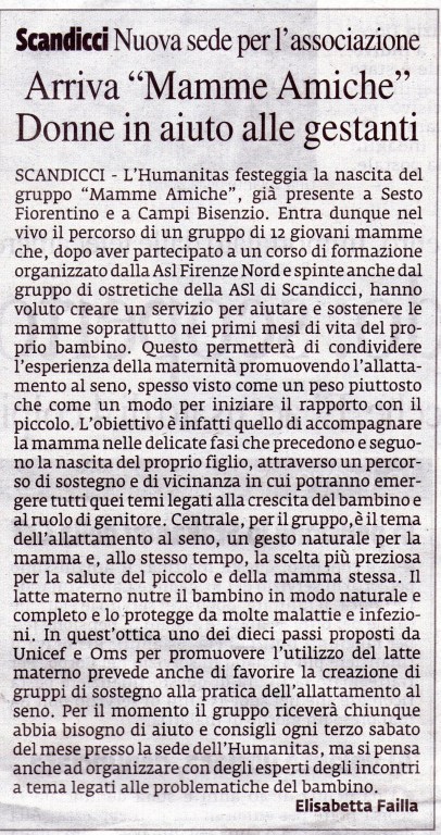 Arriva “MammeAmiche” a Scandicci