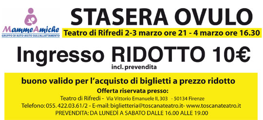“Stasera Ovulo” – Ingresso scontato a teatro!