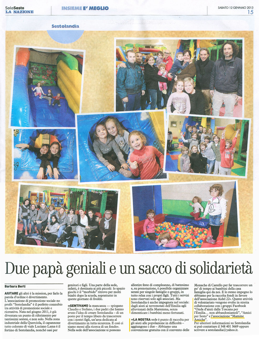 Sestolandia e MammeAmiche in solidarietà
